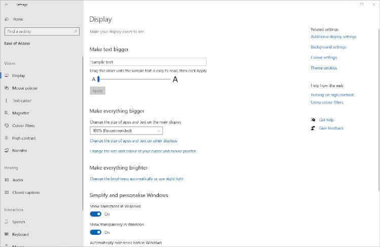 Windows Ease of Access